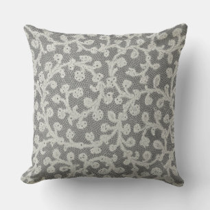 Wedding Antique Lace Linen White Classic Pretty Outdoor Cushion