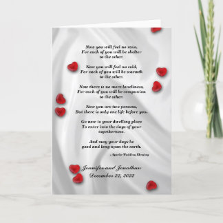 Wedding, Apache Blessing Now You Will Feel No Rain Card