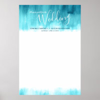 Wedding aqua blue green abstract blank table plan