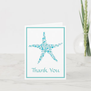 Wedding Aqua Turquoise Starfish Thank You Card