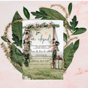 Wedding Arbor Lantern Wedding Elopement   Invitation