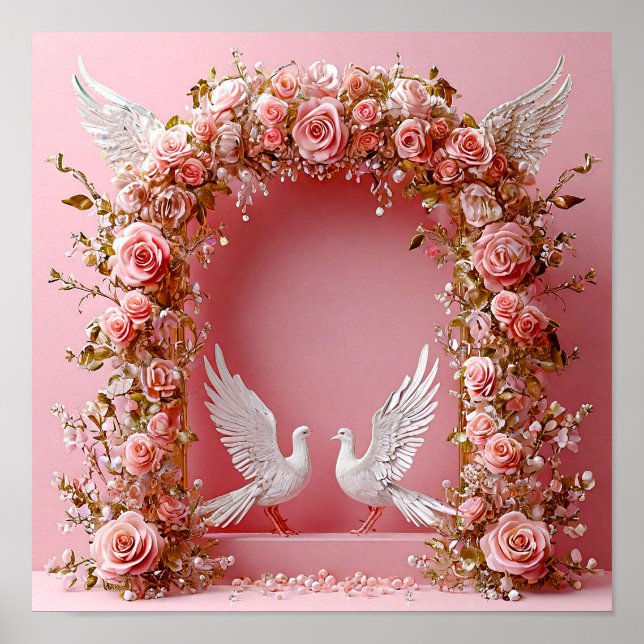 Wedding arch and doves poster (Front)
