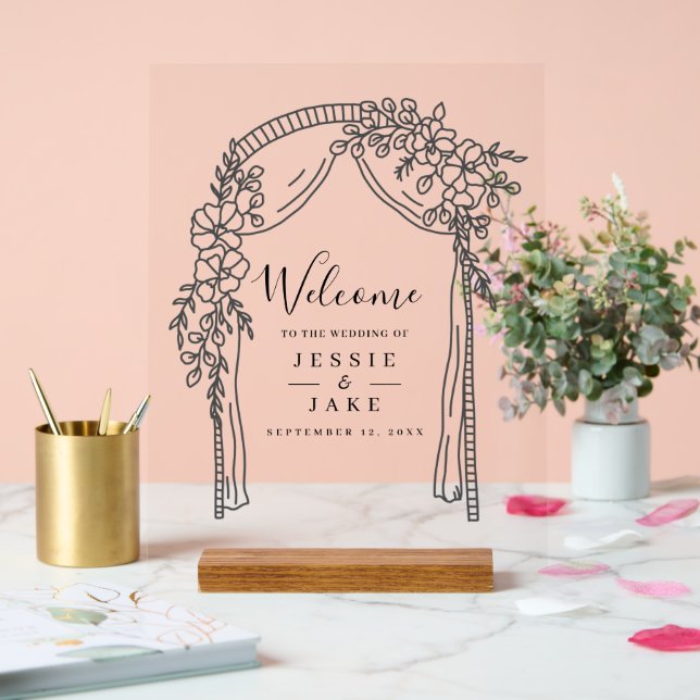 Wedding arch. Transparent arbour wedding Acrylic Sign (Wedding)