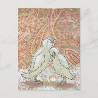 Wedding art blank postcards perfect couple birds
