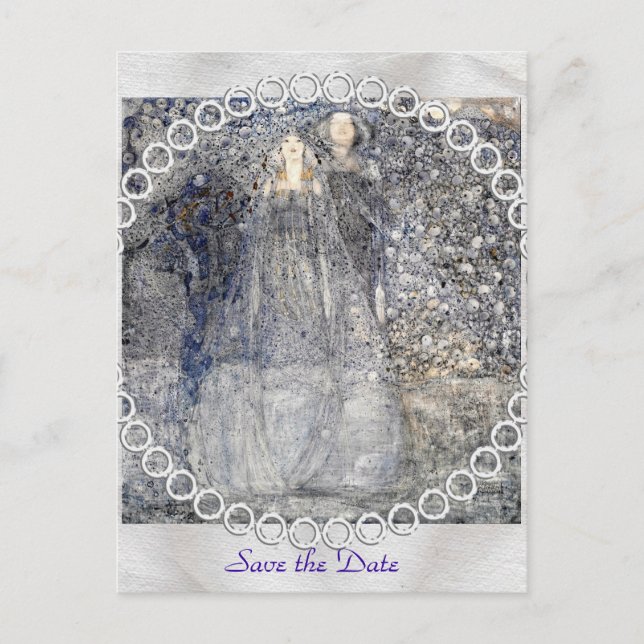 Wedding Art Nouveau Silver Apples  MacDonald 1912 Announcement Postcard (Front)