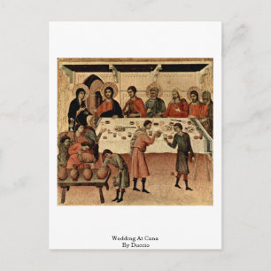 Wedding At Cana By Duccio Postcard
