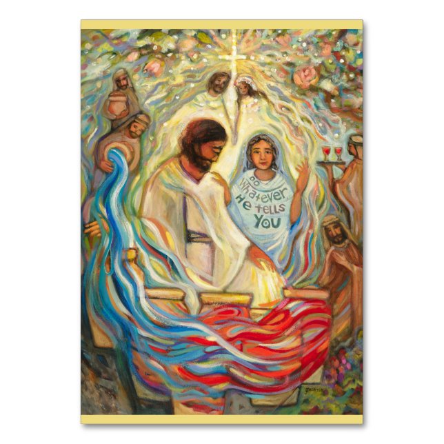 Wedding at Cana Prayer Card, John 2 Table Number (Front)