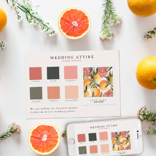 Wedding Attire Citrus Colour Palette Invitation