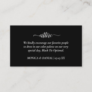 Wedding Attire Dress Code  Enclosure Card