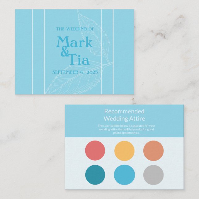 Wedding Attire Enclosure Card (Front/Back)
