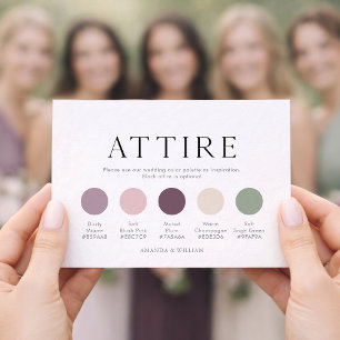 Wedding Attire Guide Card with Color Palette