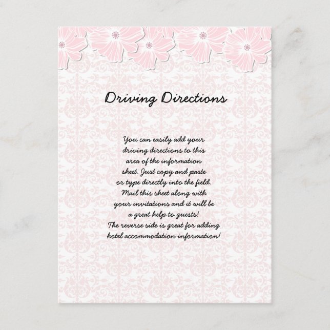Wedding Attire Informational Sheet Enclosure Card (Front)