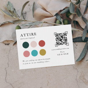 Wedding Attire   QR Code Scan Enclosure Card