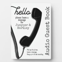 Wedding Audio Guest Book Black Phone Receiver Sign