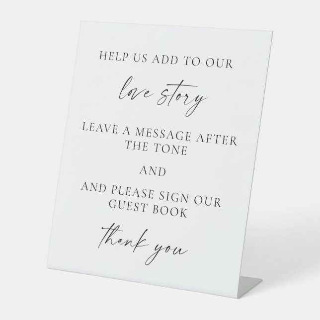 Wedding Audio Guest Book Pedestal Table Sign  (Front)