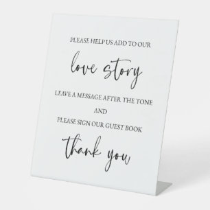 Wedding Audio Guest Book Pedestal Tabletop Sign