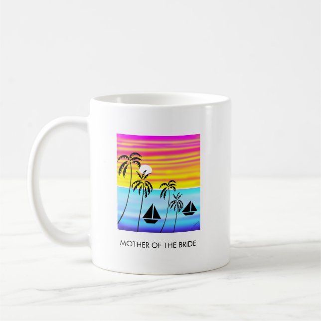 Wedding, Awesome Tropical Sunset Sailing Coffee Mug (Left)
