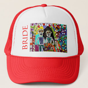 Wedding - Bachelorette Hat - Red Mexican Couple