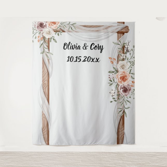 Wedding backdrop- arch- photo booth  tapestry (Front)