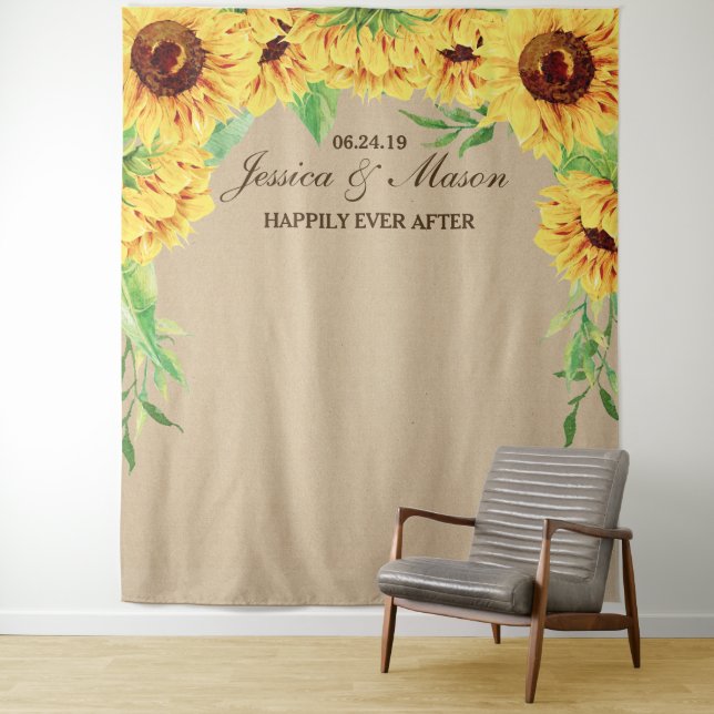 Wedding Backdrop - Bridal Shower Photo Prop Tapestry (In Situ)