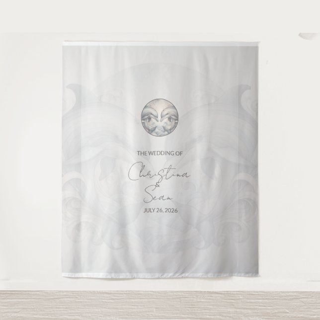 Wedding Backdrop Custom Dolphin Theme Style 1  Tapestry (Front)