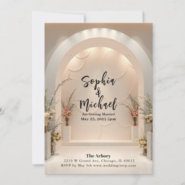 Wedding Backdrop Magazine Cover Invitation (Front)
