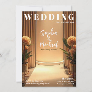 Wedding Backdrop Magazine Cover Invitation