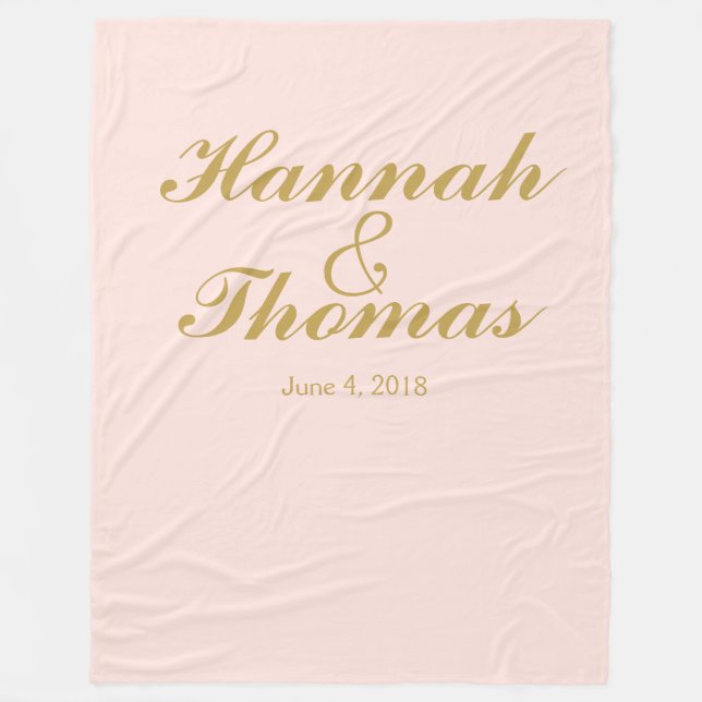 Wedding backdrop photo background chalkboard blush fleece blanket (Front)