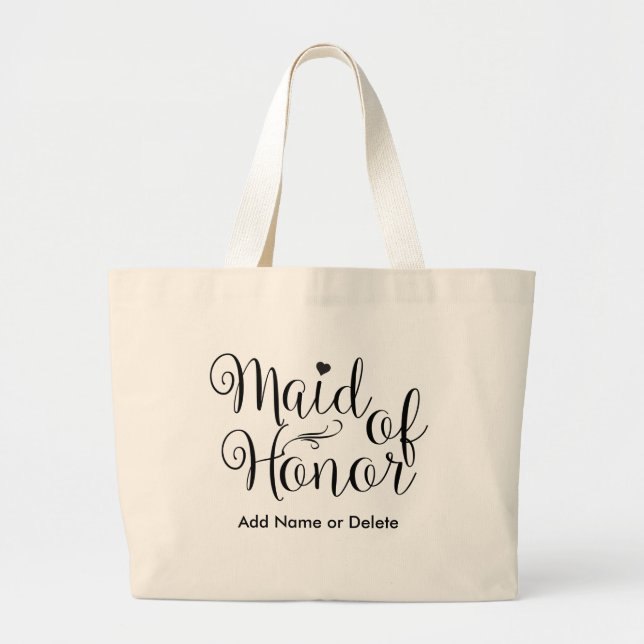 Wedding Bag Maid of Honour-Large Tote Canvas Tote (Front)