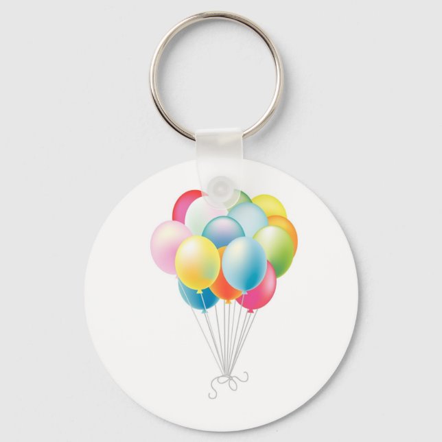 Wedding Balloons Bunch Key Ring (Front)