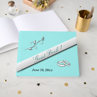 Wedding Bands Aqua Wedding  Guest Book
