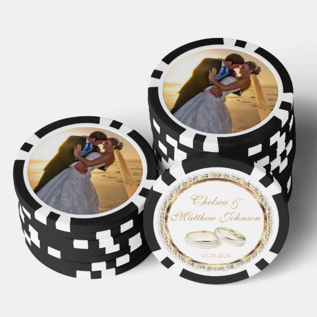 Wedding Bands for the Bride and Groom Poker Chips (Stack)