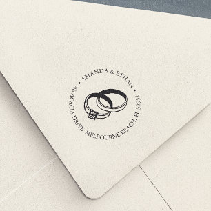 Wedding Bands Return Address Self-inking Stamp