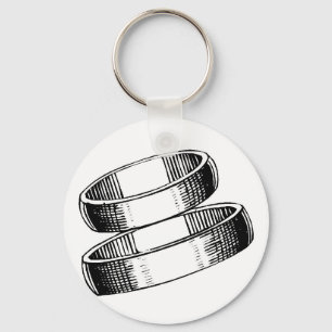 Wedding Bands Sketch Key Ring