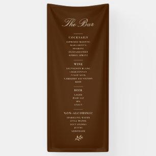 Wedding Bar Menu Banner Chocolate Brown Script