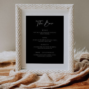 Wedding Bar Menu Drink Sign Reception Decor Poster
