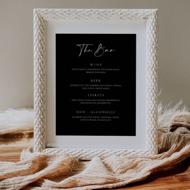 Wedding Bar Menu Drink Sign Reception Decor Poster (Creator Uploaded)