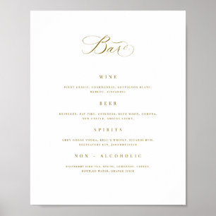 Wedding Bar Menu Drink Sign Reception Poster
