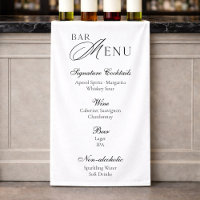 Wedding Bar Menu | Modern Black & White Sign