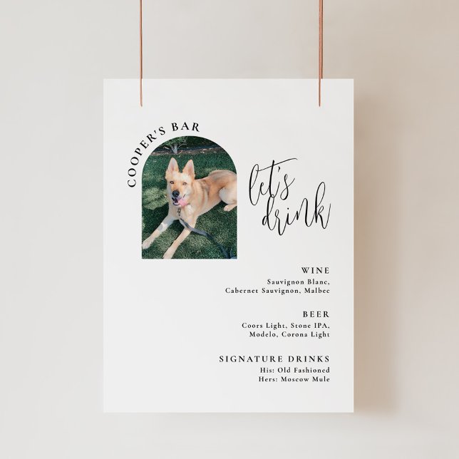 Wedding Bar Menu with Pet Photo Poster (Creator Uploaded)
