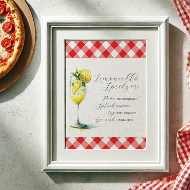 Wedding Bar Sign Limoncello Spritzer Recipe (Wedding signs Italian pizza party limoncello spritzer by Do Tell A Belle)