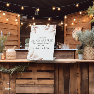 Wedding Bar Sign Rustic Terracotta Foliage