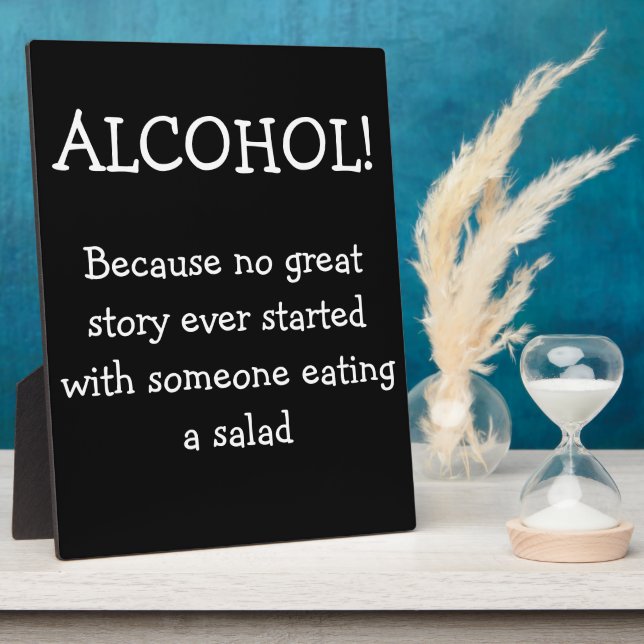Wedding Bar Sign With Funny Quote Plaque (Side)