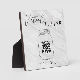 Wedding Bar Virtual Tip Jar QR Code Sign Plaque