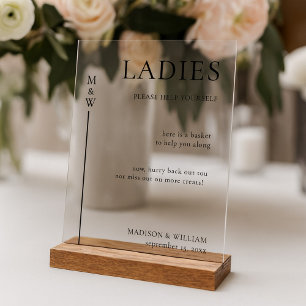 Wedding Bathroom Basket Ladies And Gents Restroom Acrylic Sign