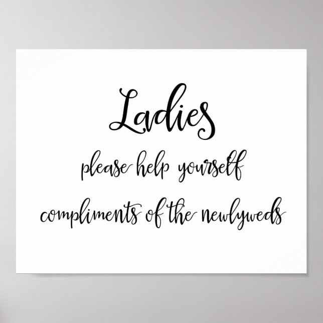 Wedding bathroom basket sign | Ladies (Front)