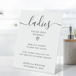 Wedding Bathroom Ladies And Gents Restroom Basket Pedestal Sign