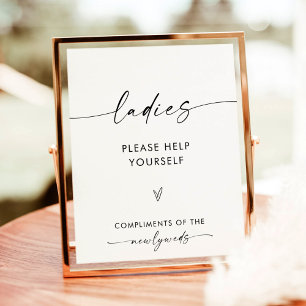 Wedding Bathroom Sign   Minimalist Restroom Sign 