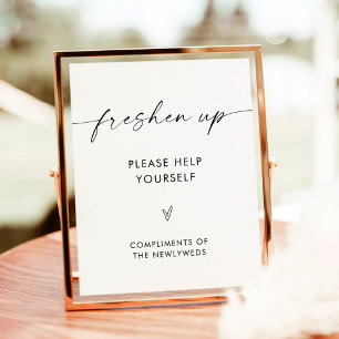 Wedding Bathroom Sign, Minimalist Restroom Sign 