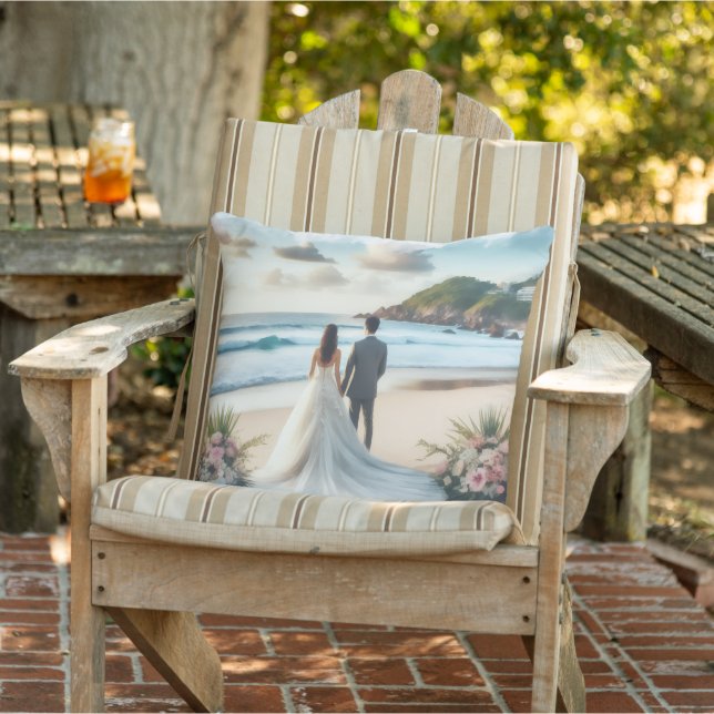 Wedding Beach Couple Cushion (Chair)